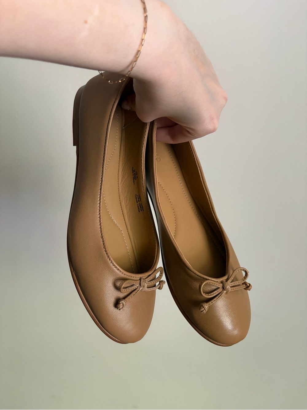 Nisolo Leather Bea Go to Ballet Flats in Tan Almond - Picture 3 of 8